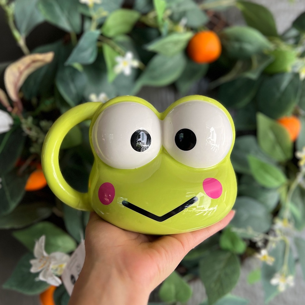 Sanrio Keroppi Green Frog Mug HTF rare OOAK